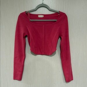 Elegant Pink Long Sleeve Women's Top